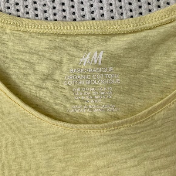 H&M Organic Cotton Yellow Ruffle Sleeveless Shirt | 8-10Y - Picture 2 of 3